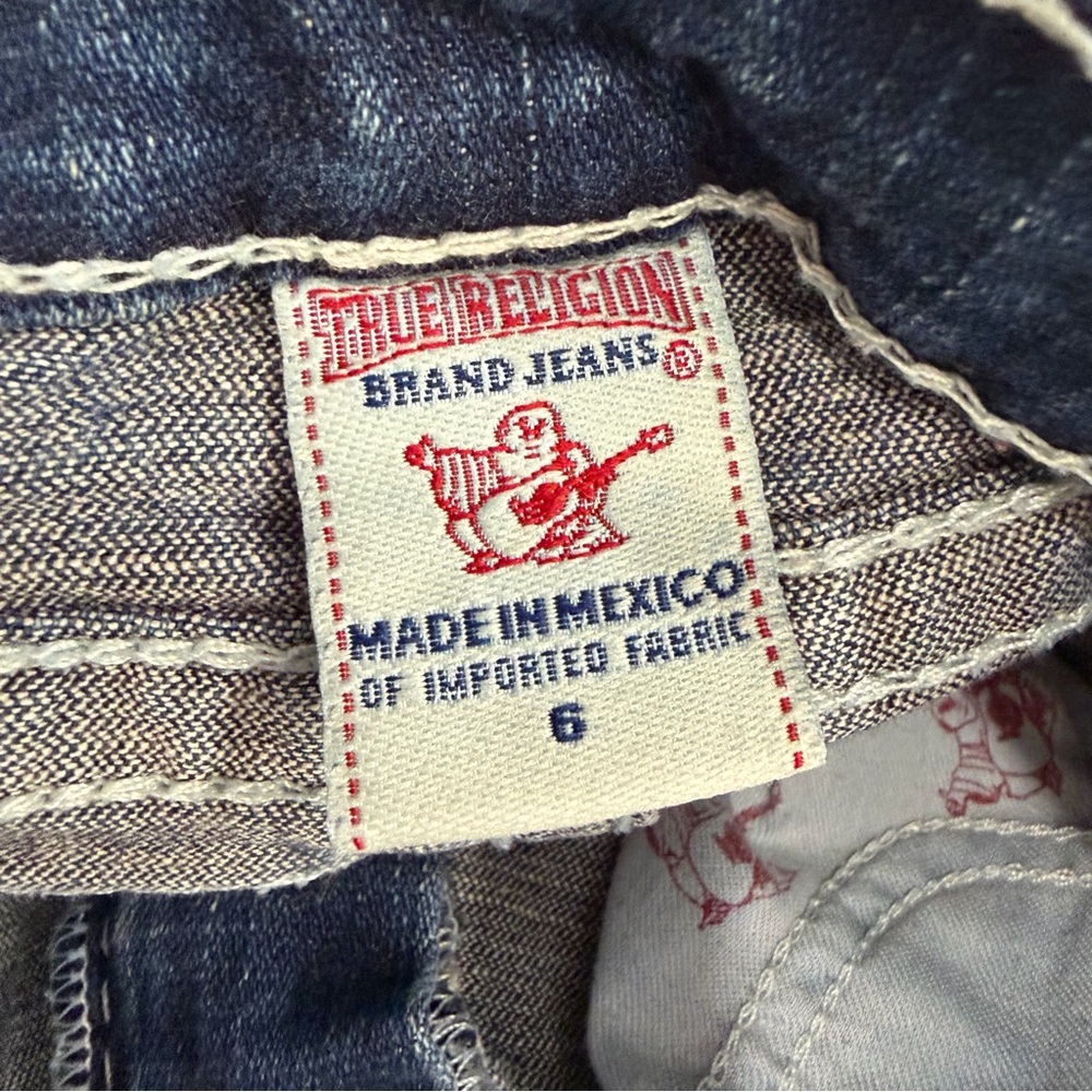 True Religion Girls Joey Rainbow Thick Stitch Low Rise Flare Jeans Girls Size 6 - Picture 10 of 13